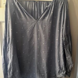 Old Navy Gray 3/4 Sleeve Relaxed Blouse